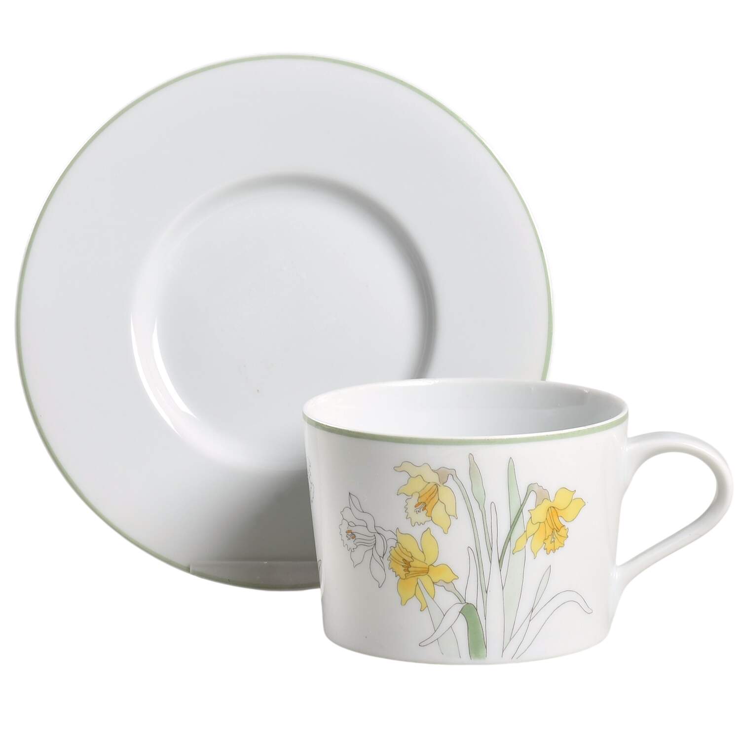 Daffodil Flat Cup & Saucer Set by Block-1