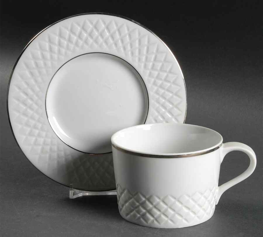 Diamante Flat Cup & Saucer Set by Block-1