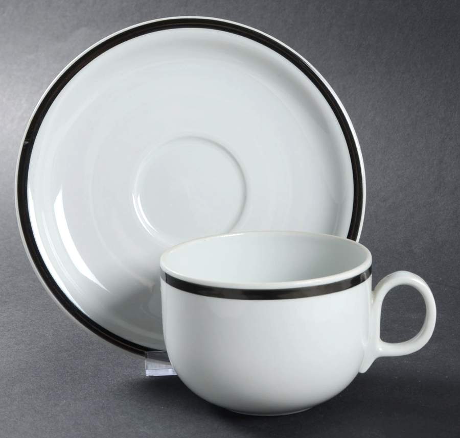 Disco Black Flat Cup & Saucer Set by Block-1
