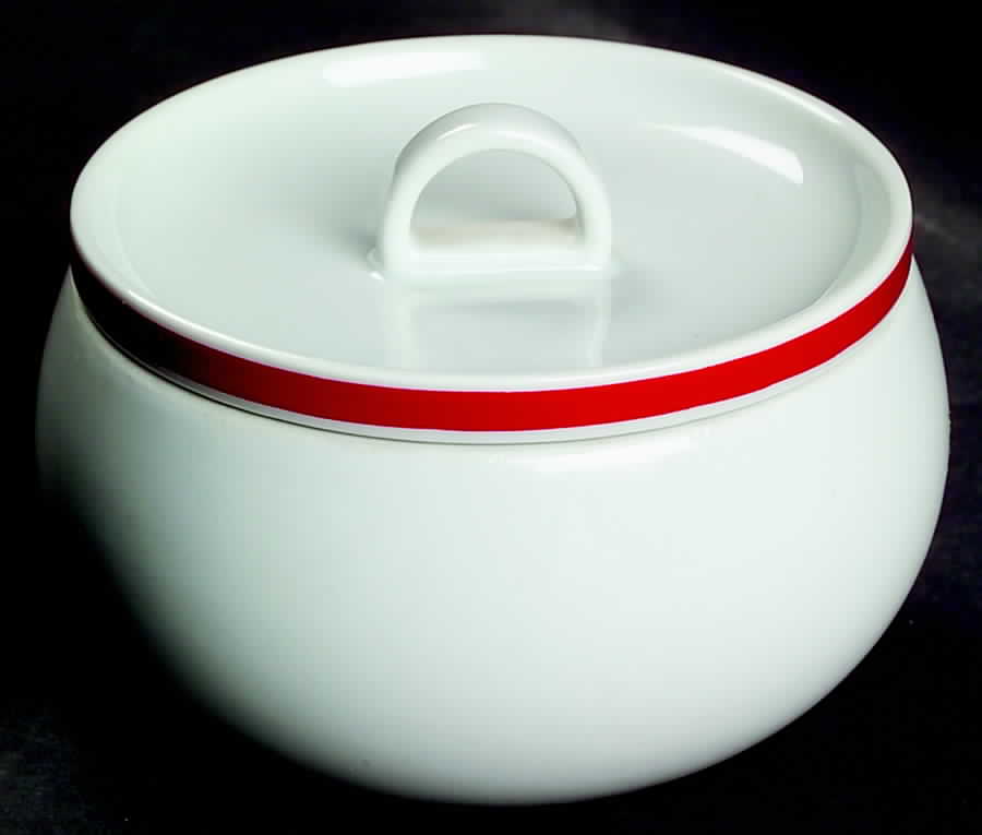 Disco Red Sugar Bowl & Lid by Block-1