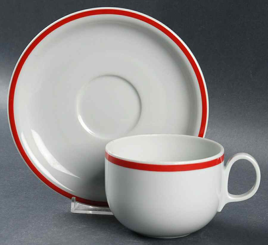 Disco Red Flat Cup & Saucer Set by Block-1