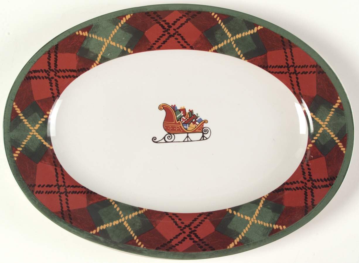 Father Christmas 14" Oval Serving Platter by Block-1