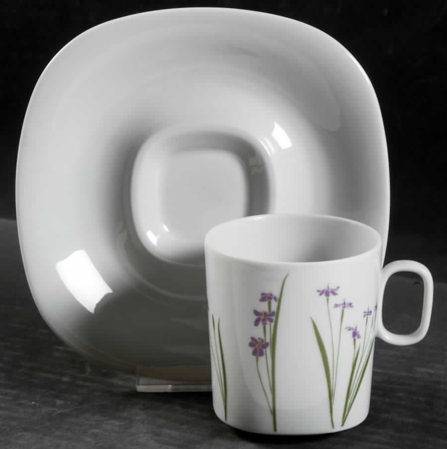 Floral Portraits Flat Cup & Saucer Set by Block-1