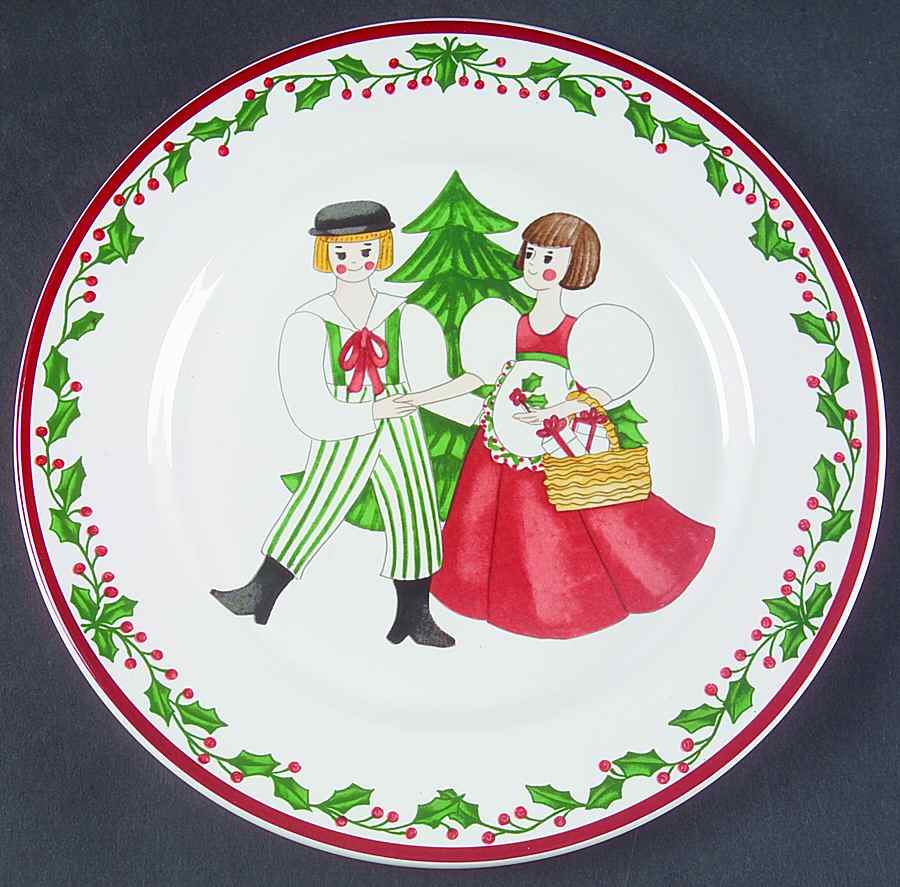 Folk Christmas Salad Plate by Block-1