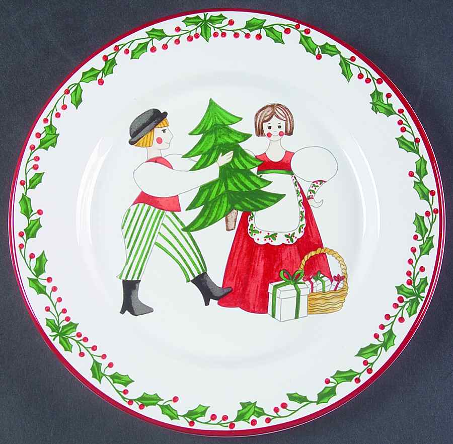 Folk Christmas Salad Plate by Block-1