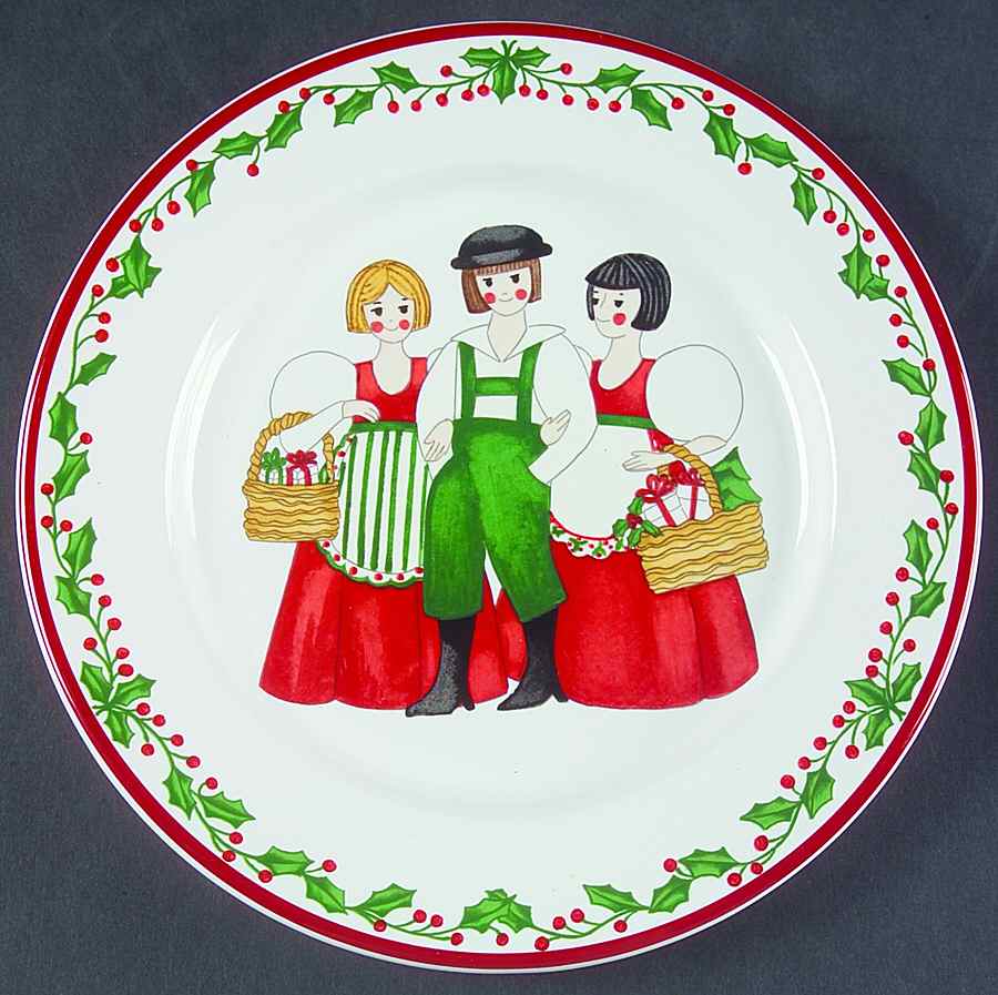 Folk Christmas Salad Plate by Block-1