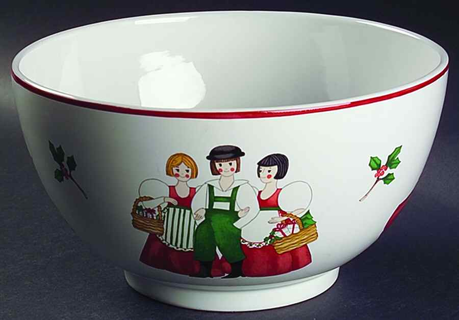 Folk Christmas 9" Salad Serving Bowl by Block-1