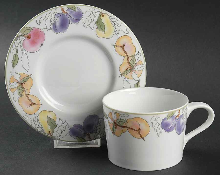 Fruits Flat Cup & Saucer Set by Block-1