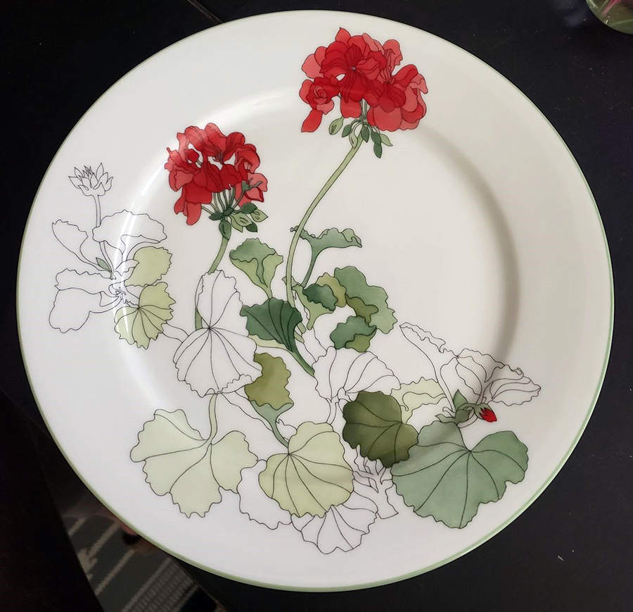 Geranium Luncheon Plate by Block-1