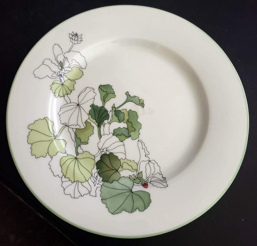 Geranium Bread & Butter Plate by Block-1