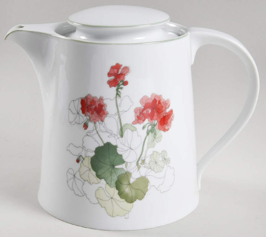 Geranium Teapot & Lid by Block-1