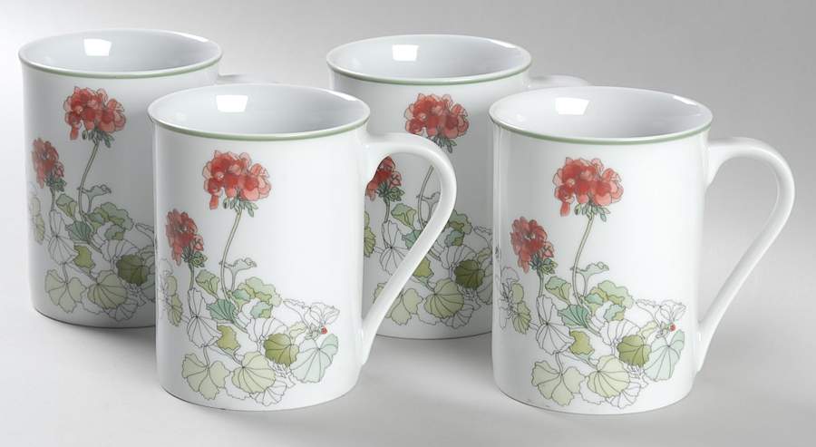 Geranium Mug Motif 1 - Set of 4 by Block-1