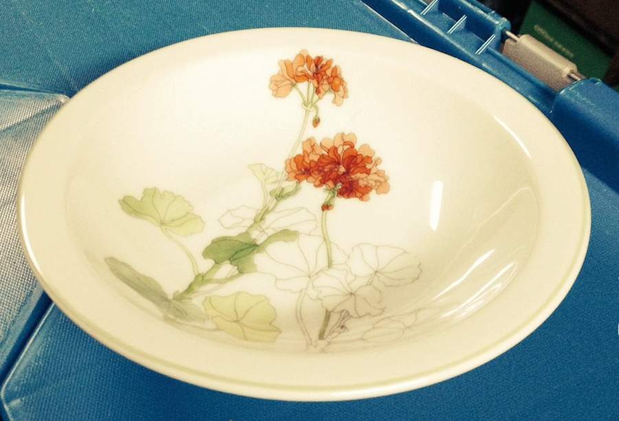 Geranium Fruit/Dessert (Sauce) Bowl by Block-1