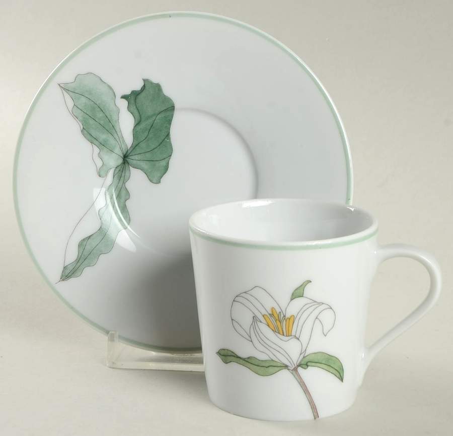 Geranium Flat Demitasse Cup & Saucer Set by Block-1