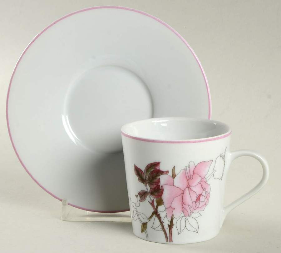 Geranium Flat Demitasse Cup & Saucer Set by Block-1