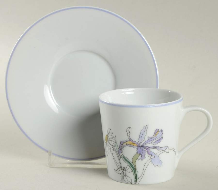 Geranium Flat Demitasse Cup & Saucer Set by Block-1