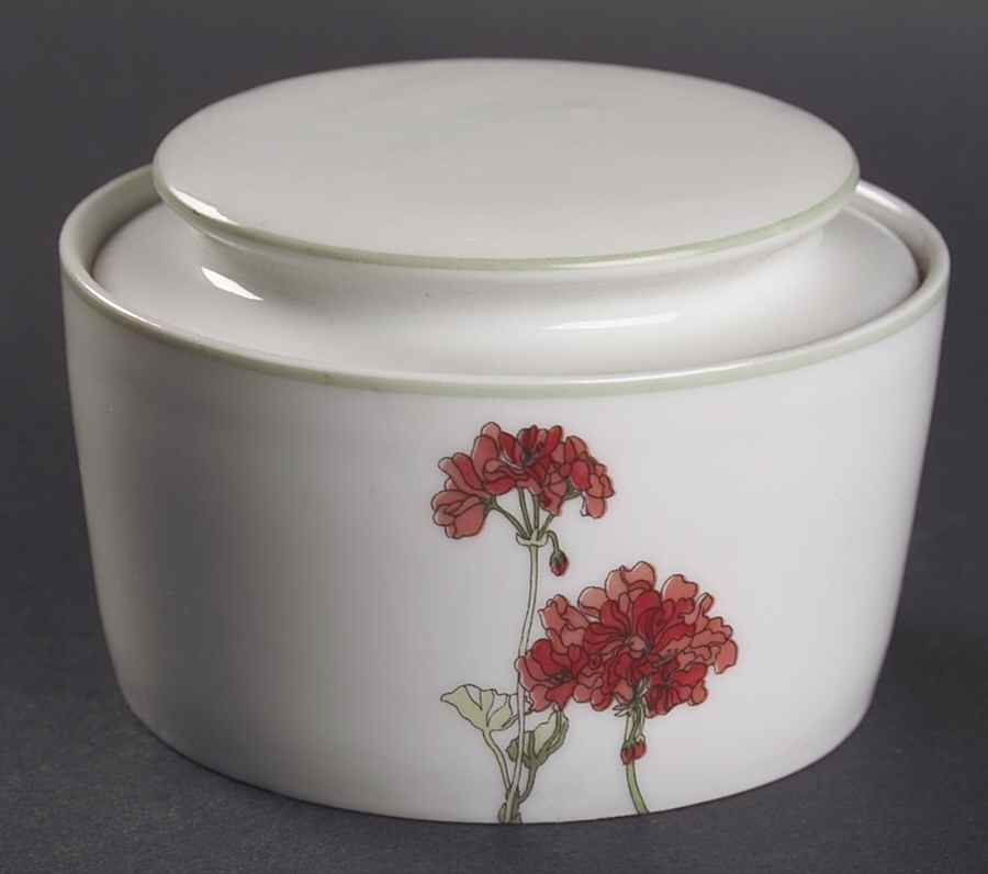 Geranium Sugar Bowl & Lid by Block-1