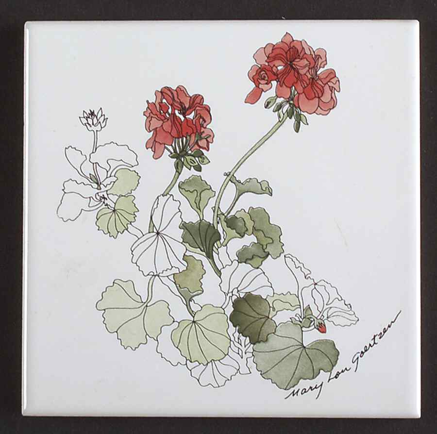 Geranium Tea Tile by Block-1