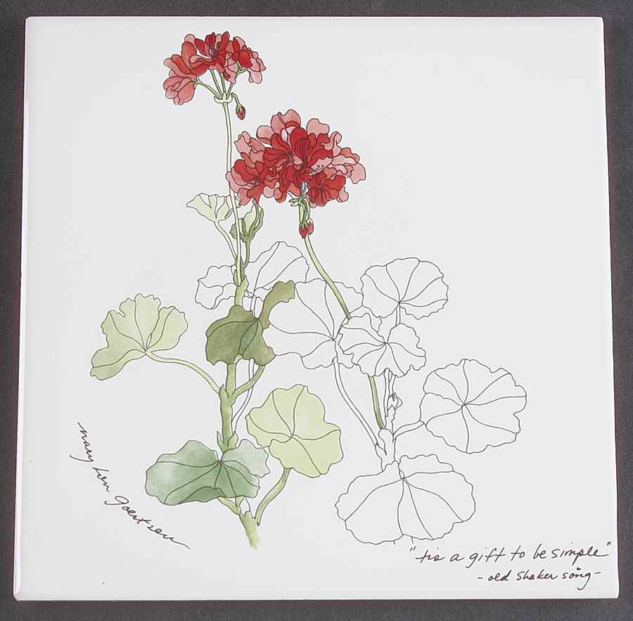 Geranium Tea Tile by Block-1