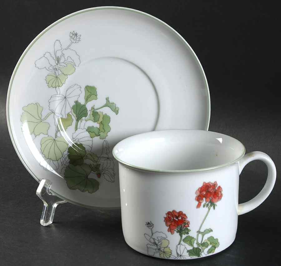 Geranium Oversized Cup & Saucer Set by Block-1