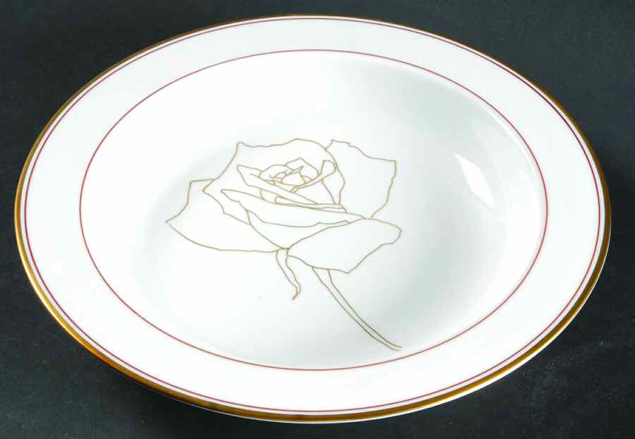 Gold Rose Rim Soup Bowl by Block-1