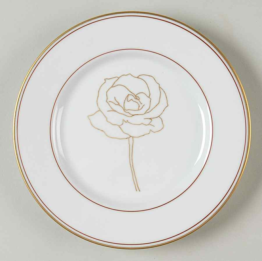 Gold Rose Bread & Butter Plate by Block-1