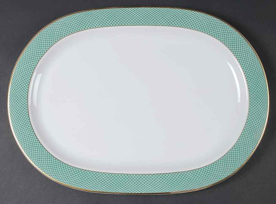 Green Fields 16" Oval Serving Platter by Block-1