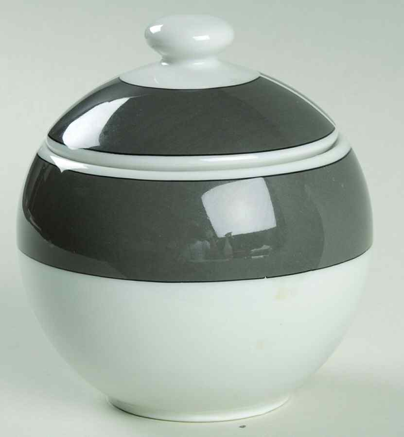 Kaleidoscope Grey Sugar Bowl & Lid by Block-1