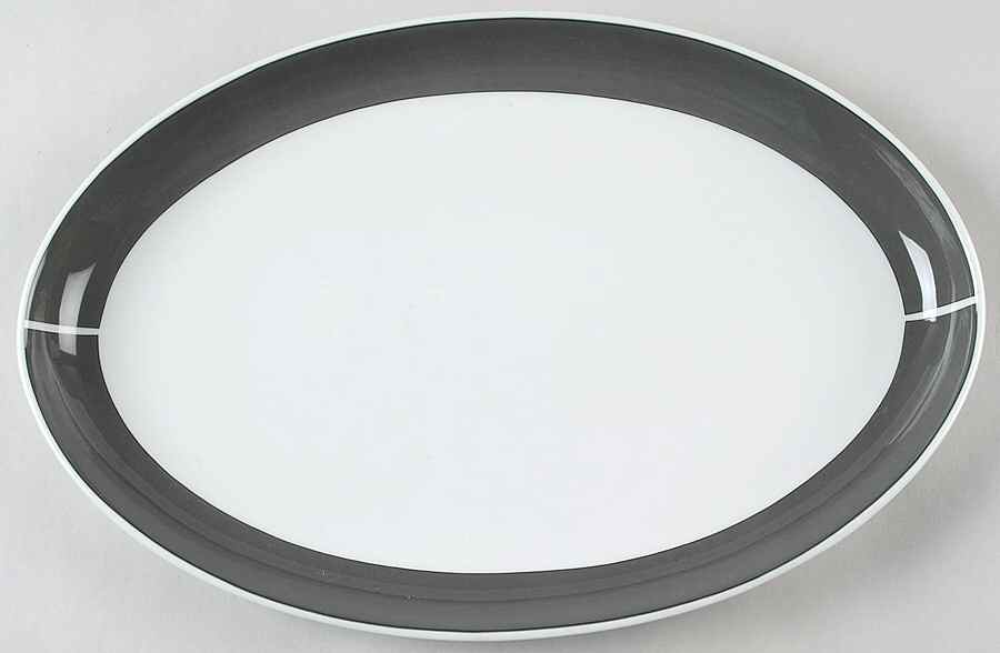 Kaleidoscope Grey 14" Oval Serving Platter by Block-1