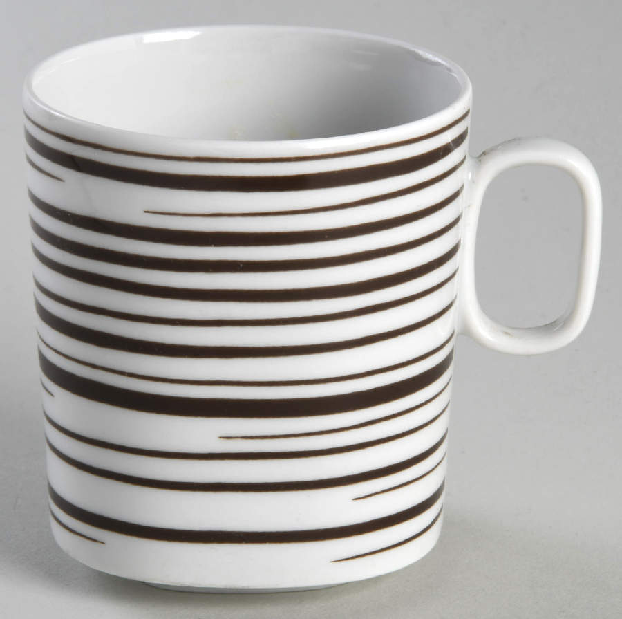 Linear Brown Flat Cup by Block-1