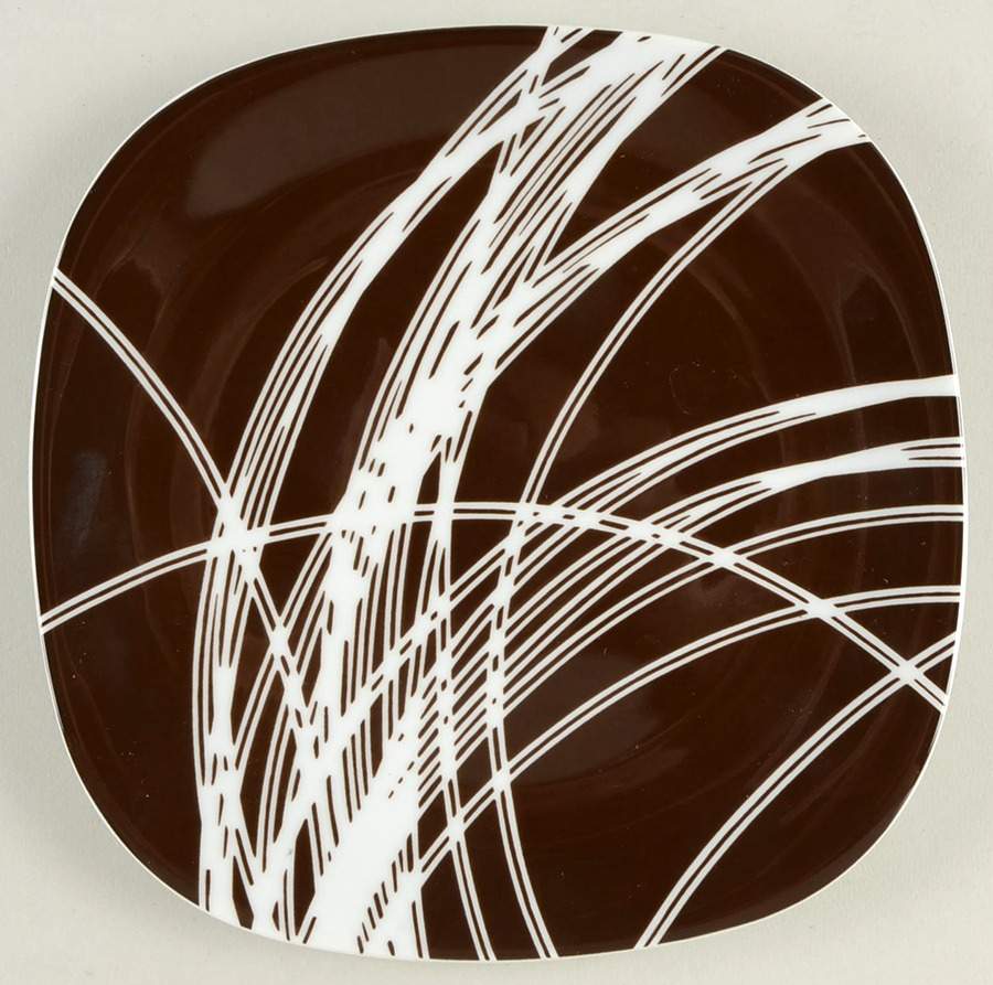 Linear Brown Salad Plate by Block-1