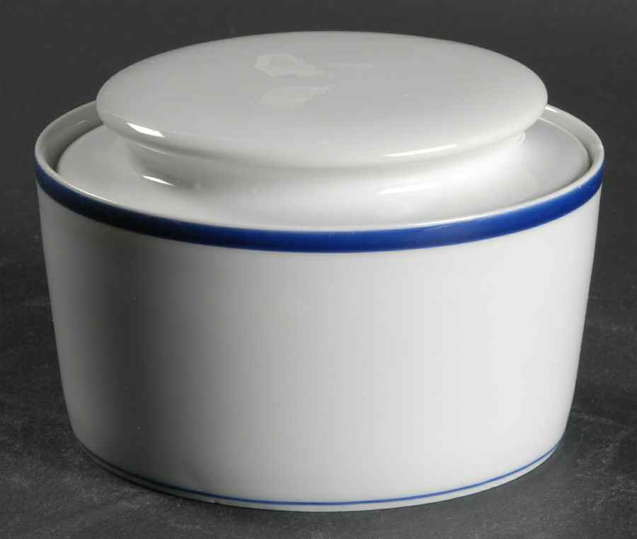 Lisboa Blue Sugar Bowl & Lid by Block-1
