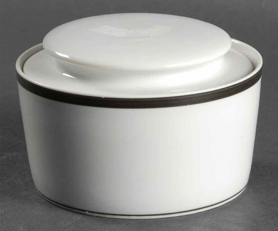 Lisboa Black Sugar Bowl & Lid by Block-1