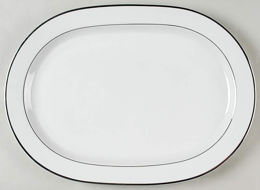 Lisboa Platinum 15" Oval Serving Platter by Block-1