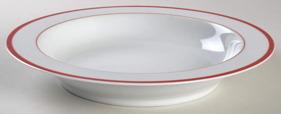 Lisboa Red Rim Soup Bowl by Block-1