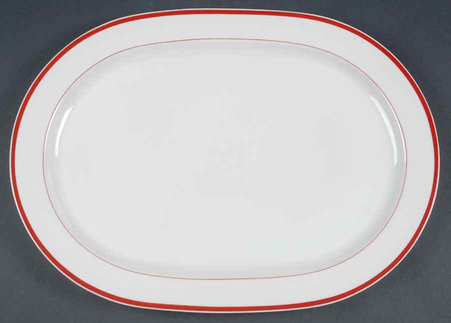 Lisboa Red 15" Oval Serving Platter by Block-1