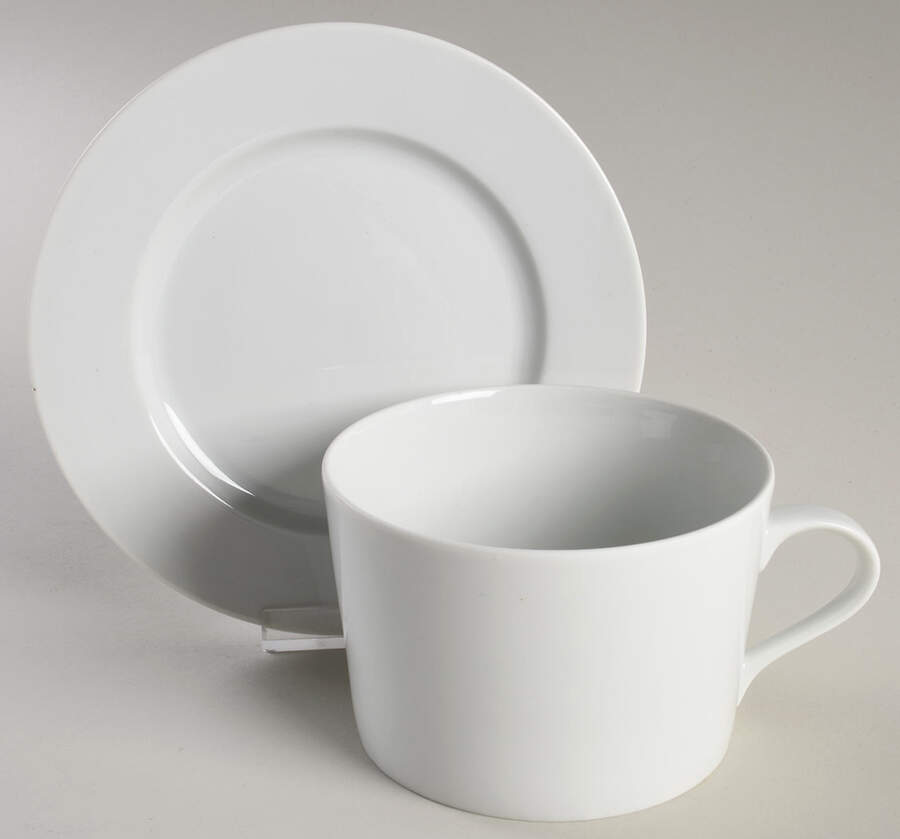 Lisboa White Jumbo Cup & Saucer Set by Block-1