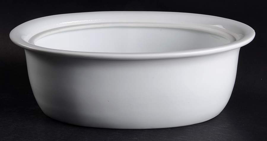 Lisboa White 2.5 Quart Oval Covered Casserole No Lid by Block-1