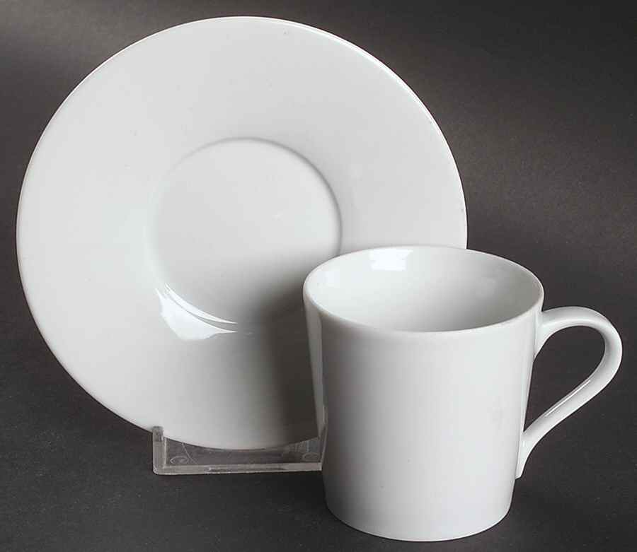 Lisboa White Flat Demitasse Cup & Saucer Set by Block-1