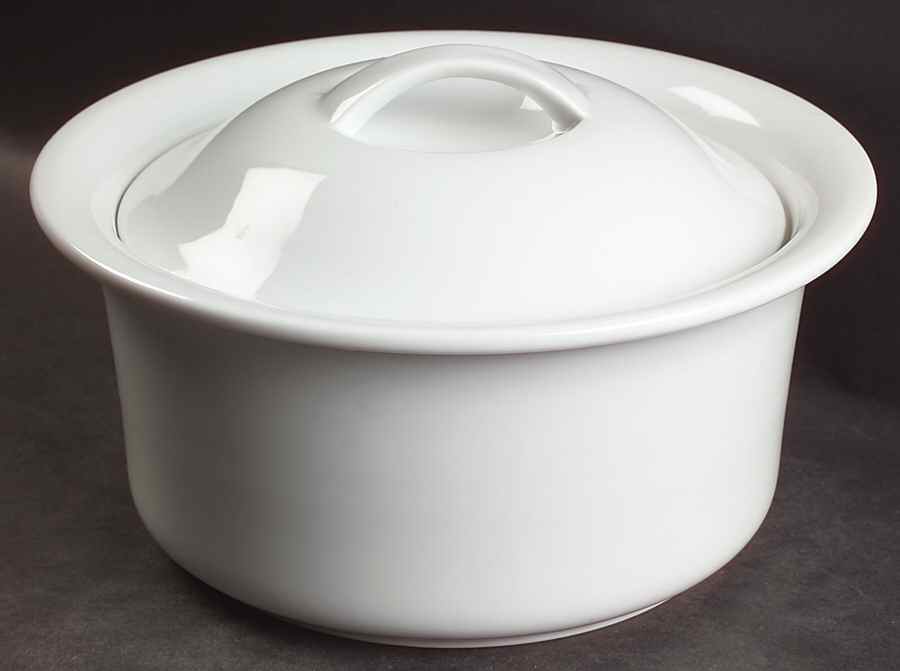 Lisboa White 2 Qt Round Covered Casserole by Block-1