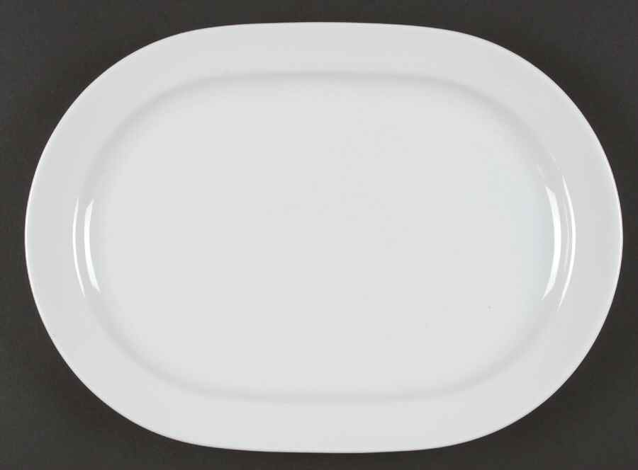 Lisboa White 11" Oval Serving Platter by Block-1