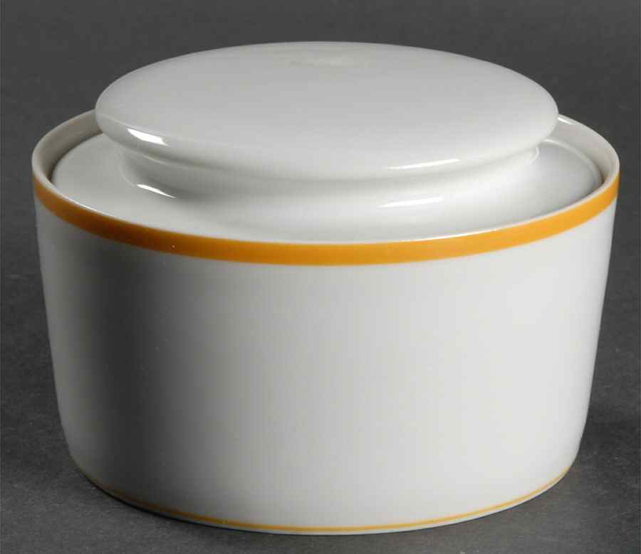 Lisboa Yellow Sugar Bowl & Lid by Block-1
