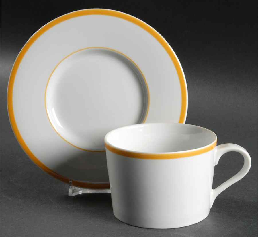 Lisboa Yellow Flat Cup & Saucer Set by Block-1