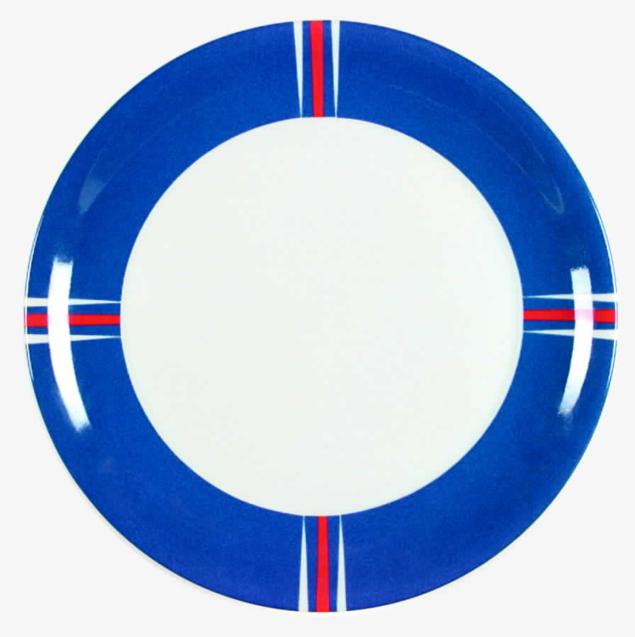 Lyric Blue and Red Dinner Plate by Block-1