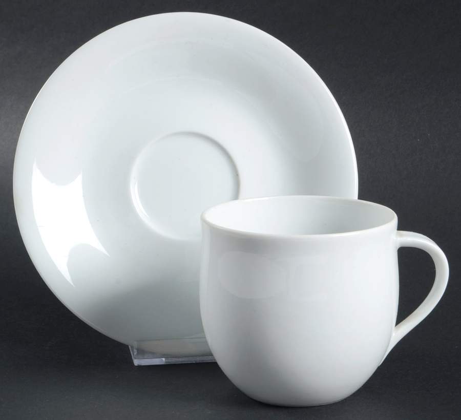 Lyric White Flat Cup & Saucer Set by Block-1