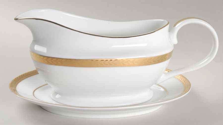 Manchester Gold Gravy Boat & Underplate by Block-1