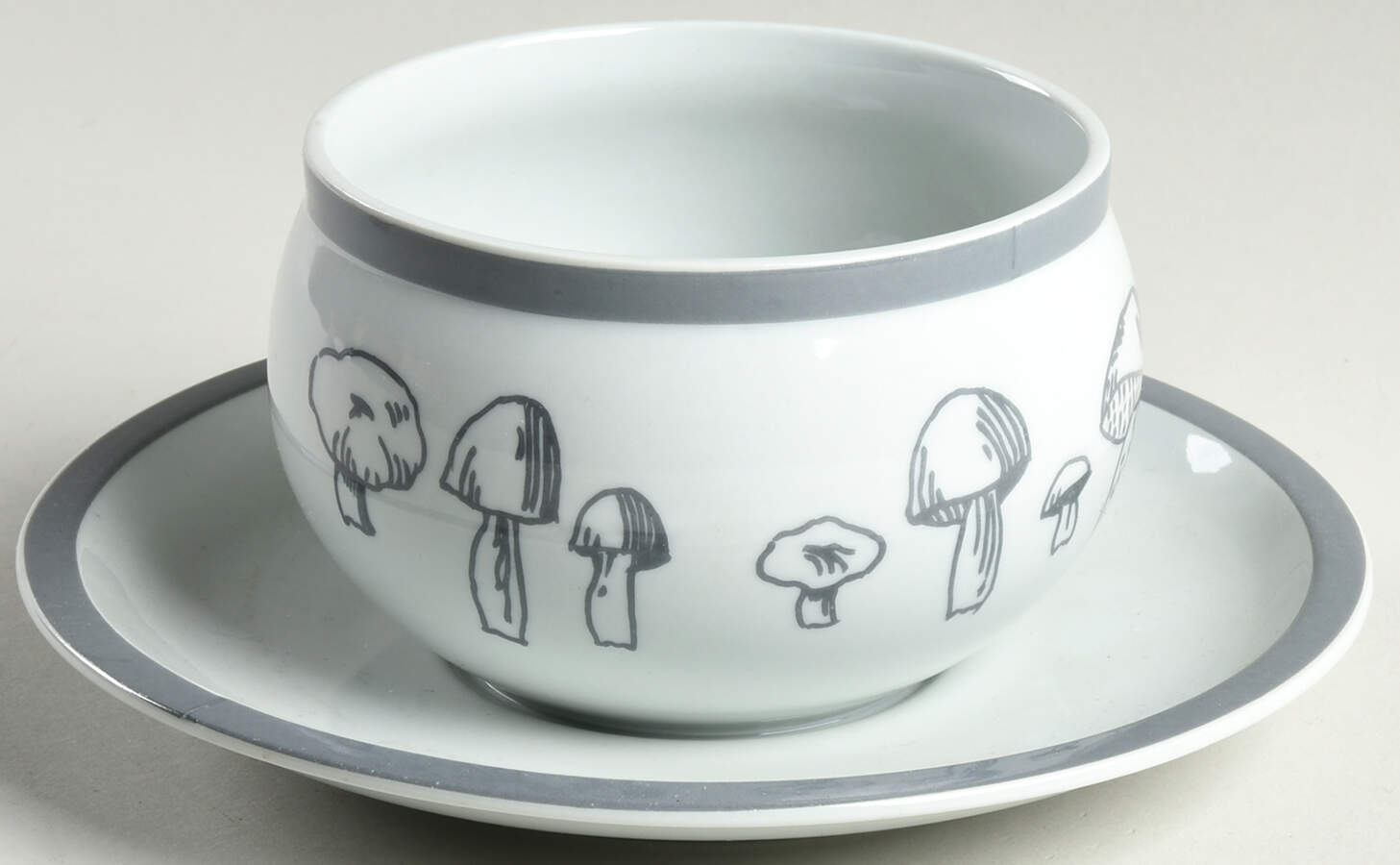 Mushrooms Gravy Boat with Attached Underplate by Block-1