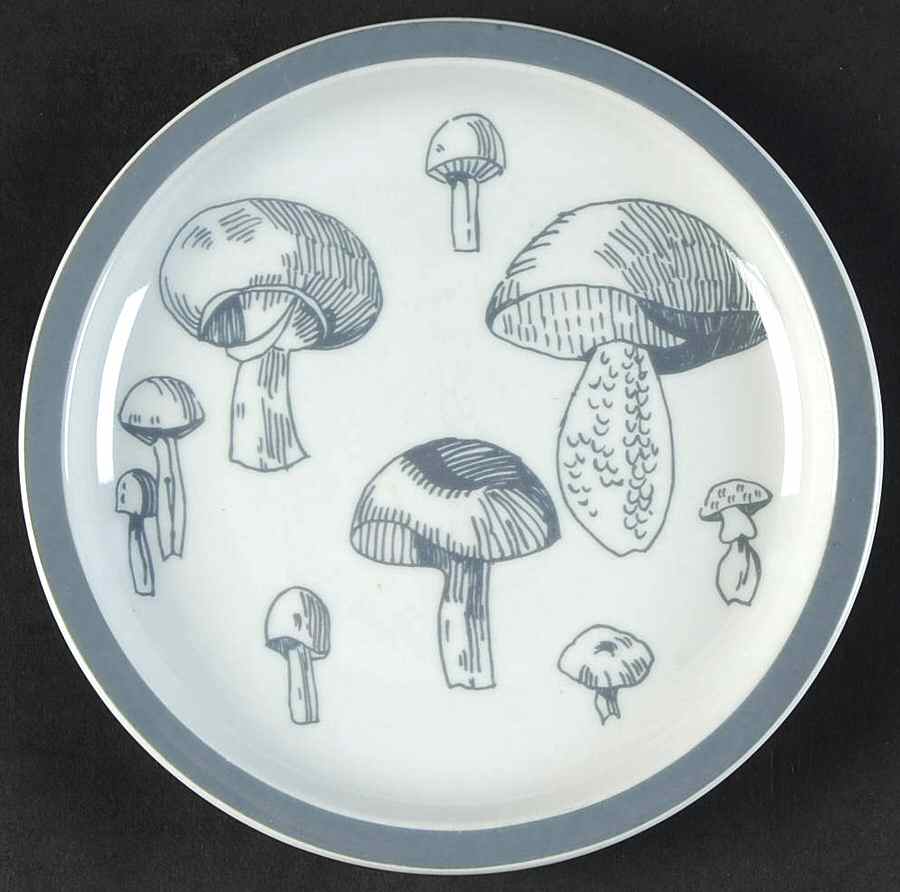 Mushrooms Bread & Butter Plate by Block-1