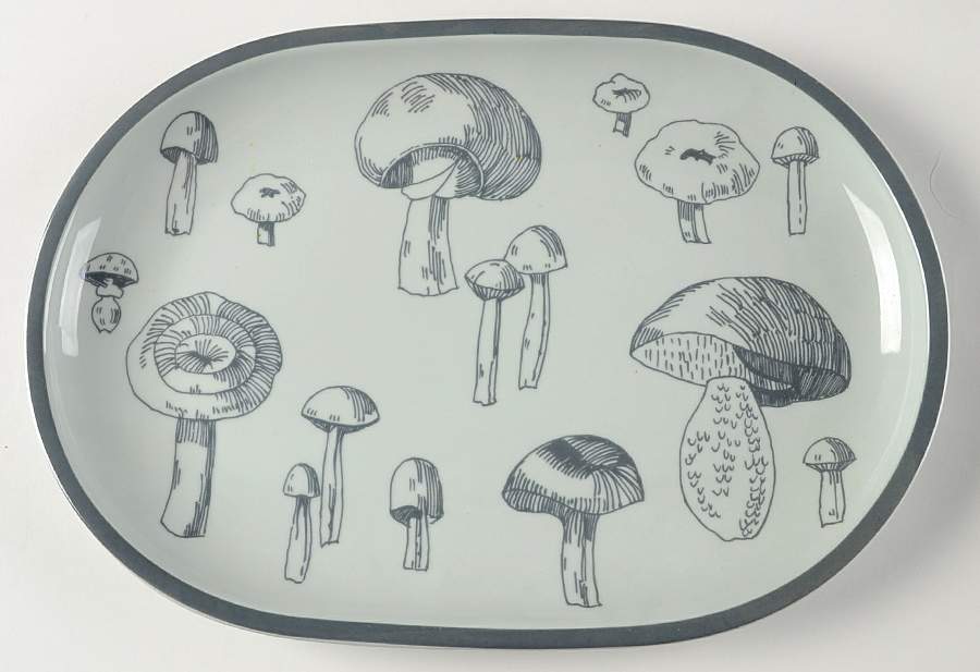 Mushrooms 14" Oval Serving Platter by Block-1