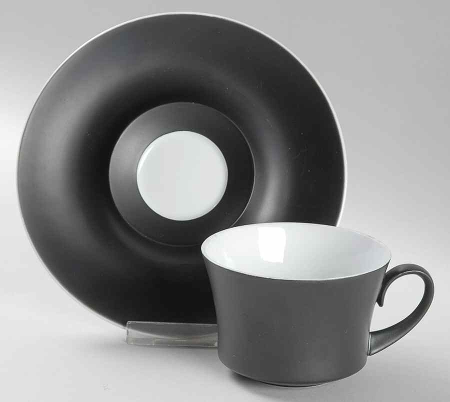 Noche Flat Cup & Saucer Set by Block-1